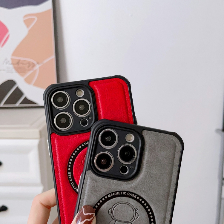 For iPhone 14 Pro Astronaut MagSafe Leather Phone Case(Red) For iPhone 14 Pro Astronaut MagSafe Leather Phone Case(Red)