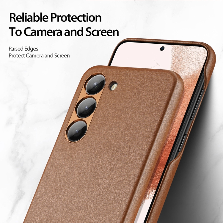 For Samsung Galaxy S23 5G DUX DUCIS Grit Series Leather Texture Phone Case(Brown) For Samsung Galaxy S23 5G DUX DUCIS Grit Series Leather Texture Phone Case(Brown)