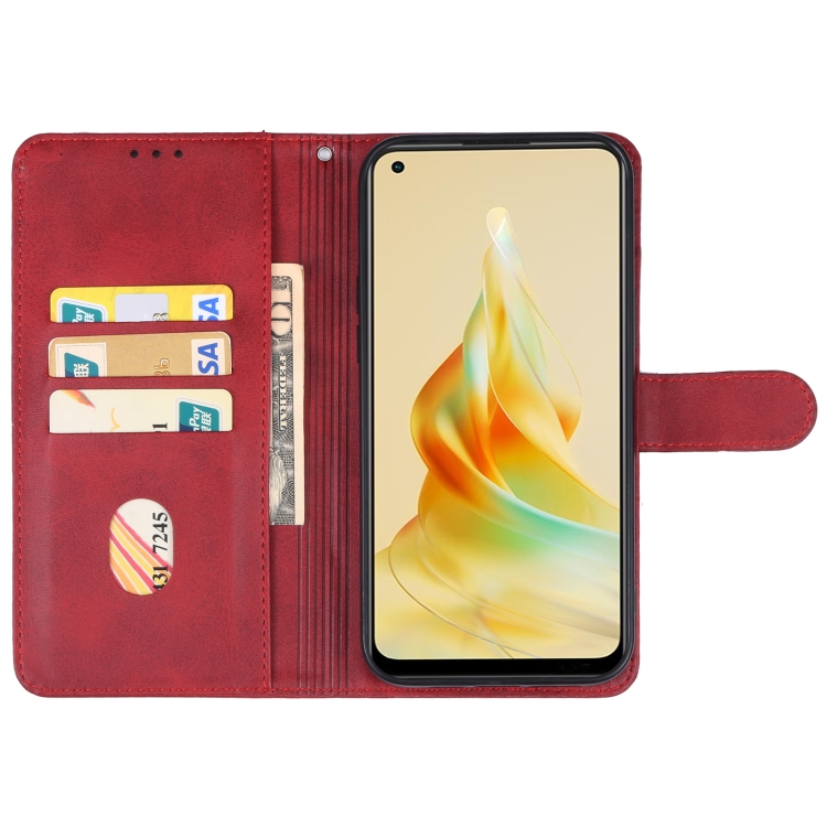 Para Xiaomi Redmi A2 / A1 Funda para teléfono de cuero con textura rómbica  y cordón (rojo)