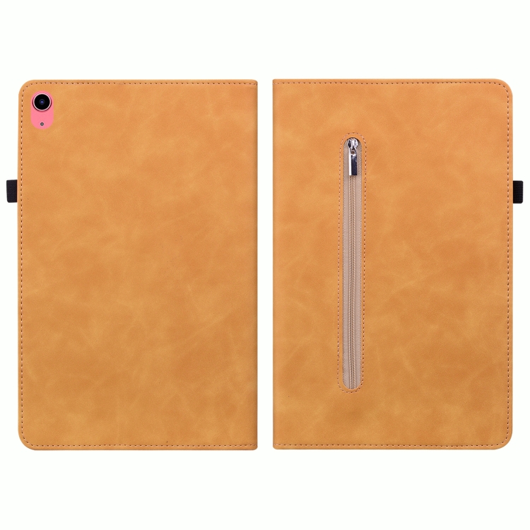 For iPad 10th Gen 10.9 2022 Skin Feel Solid Color Zipper Leather Tablet Case(Yellow) For iPad 10th Gen 10.9 2022 Skin Feel Solid Color Zipper Leather Tablet Case(Yellow)