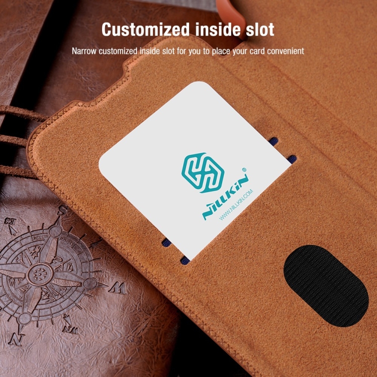 For Samsung Galaxy S23+ 5G NILLKIN QIN Series Pro Sliding Camera Cover Design Leather Phone Case(Brown) For Samsung Galaxy S23+ 5G NILLKIN QIN Series Pro Sliding Camera Cover Design Leather Phone Case(Brown)