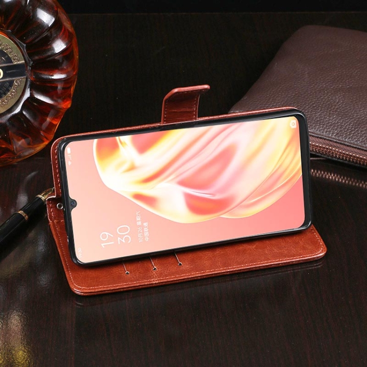 For OPPO F15 idewei Crazy Horse Texture Horizontal Flip Leather