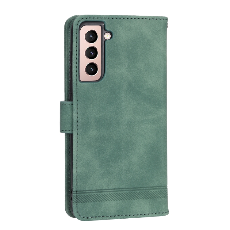 For Samsung Galaxy S21 5G Dierfeng Dream Line TPU + PU Leather Phone Case(Green) For Samsung Galaxy S21 5G Dierfeng Dream Line TPU + PU Leather Phone Case(Green)