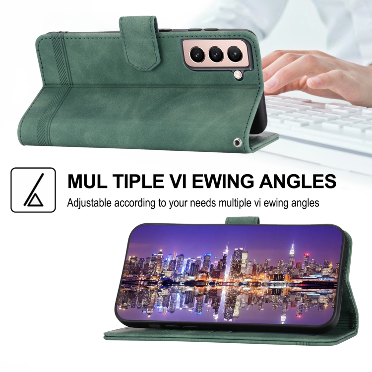 For Samsung Galaxy S21 5G Dierfeng Dream Line TPU + PU Leather Phone Case(Green) For Samsung Galaxy S21 5G Dierfeng Dream Line TPU + PU Leather Phone Case(Green)