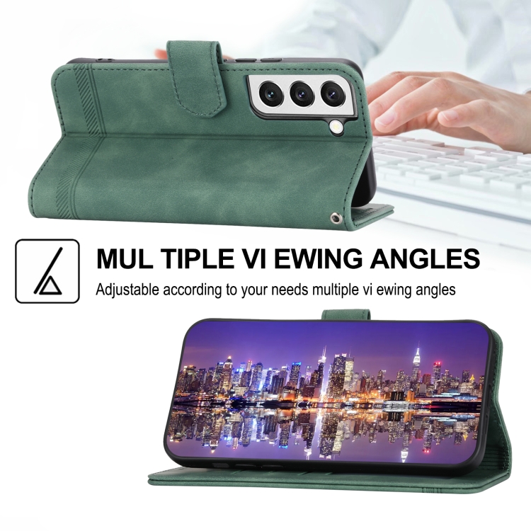 For Samsung Galaxy S22 5G Dierfeng Dream Line TPU + PU Leather Phone Case(Green) For Samsung Galaxy S22 5G Dierfeng Dream Line TPU + PU Leather Phone Case(Green)