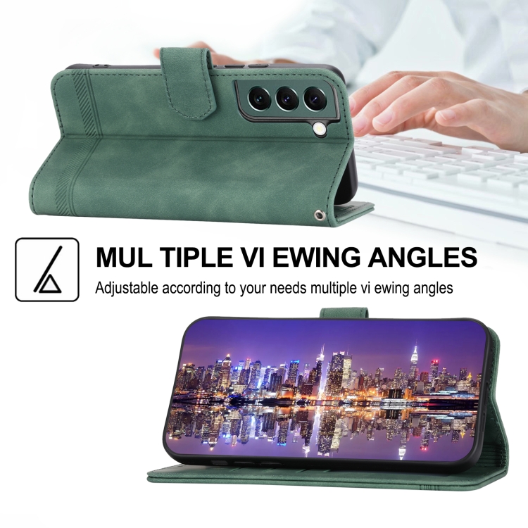 For Samsung Galaxy S22+ 5G Dierfeng Dream Line TPU + PU Leather Phone Case(Green) For Samsung Galaxy S22+ 5G Dierfeng Dream Line TPU + PU Leather Phone Case(Green)