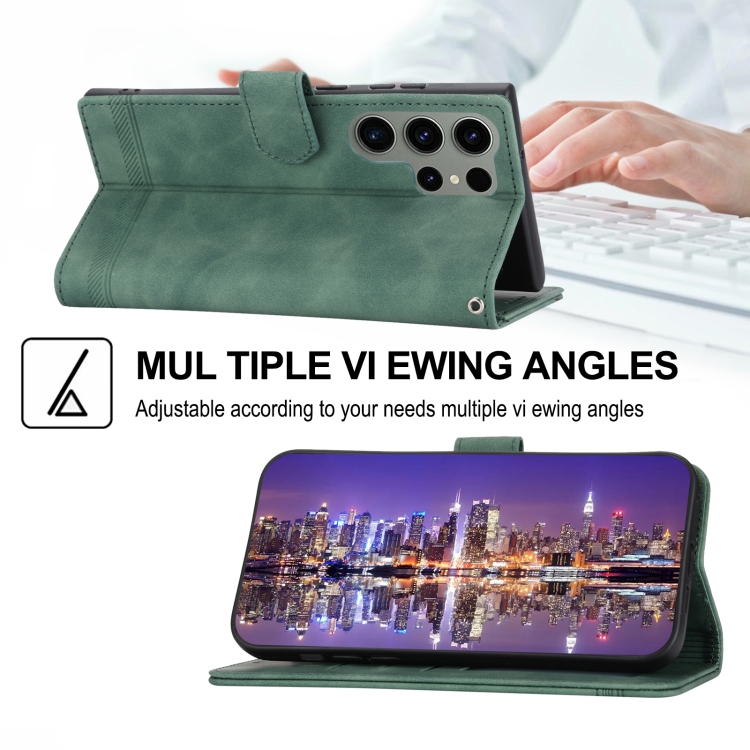 For Samsung Galaxy S23 Ultra 5G Dierfeng Dream Line TPU + PU Leather Phone Case(Green) For Samsung Galaxy S23 Ultra 5G Dierfeng Dream Line TPU + PU Leather Phone Case(Green)
