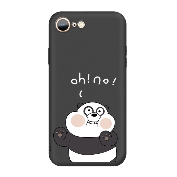 For iPhone SE 2022 / SE 2020 /  8 / 7 Cartoon Animal Pattern Shockproof TPU Protective Case(Black Panda)