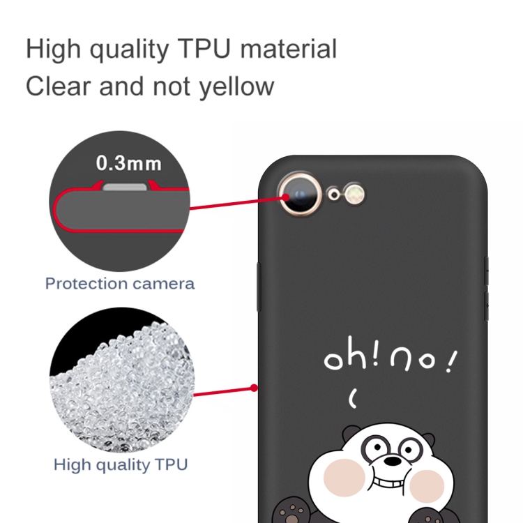 For iPhone SE 2022 / SE 2020 /  8 / 7 Cartoon Animal Pattern Shockproof TPU Protective Case(Black Panda)