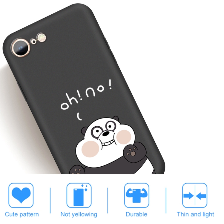 For iPhone SE 2022 / SE 2020 /  8 / 7 Cartoon Animal Pattern Shockproof TPU Protective Case(Black Panda)