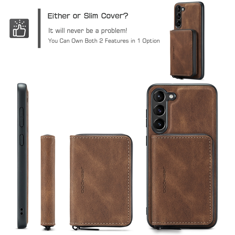 For Samsung Galaxy S24 5G JEEHOOD Magnetic Zipper Horizontal Flip Leather Phone Case(Brown) For Samsung Galaxy S24 5G JEEHOOD Magnetic Zipper Horizontal Flip Leather Phone Case(Brown)