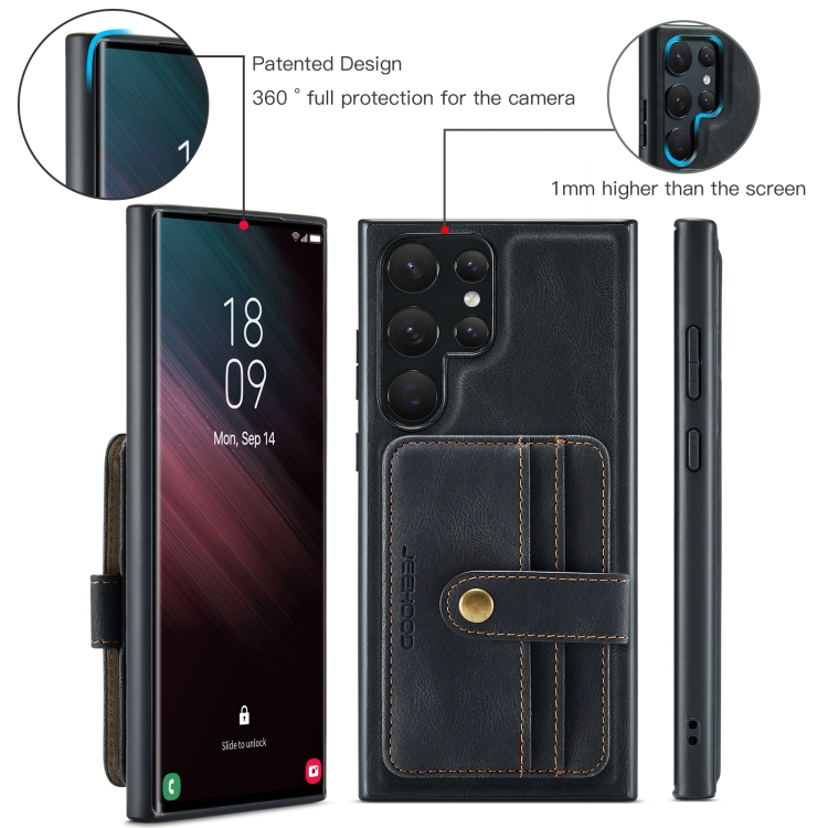 For Samsung Galaxy S24 Ultra 5G JEEHOOD RFID Blocking Anti-Theft Magnetic Phone Case(Black) For Samsung Galaxy S24 Ultra 5G JEEHOOD RFID Blocking Anti-Theft Magnetic Phone Case(Black)