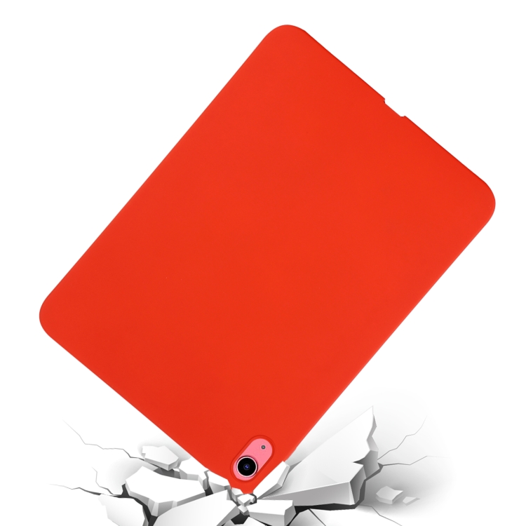 For iPad 10th Gen 10.9 2022 Solid Color Liquid Silicone Dropproof Full Coverage Tablet Case(Red) For iPad 10th Gen 10.9 2022 Solid Color Liquid Silicone Dropproof Full Coverage Tablet Case(Red)