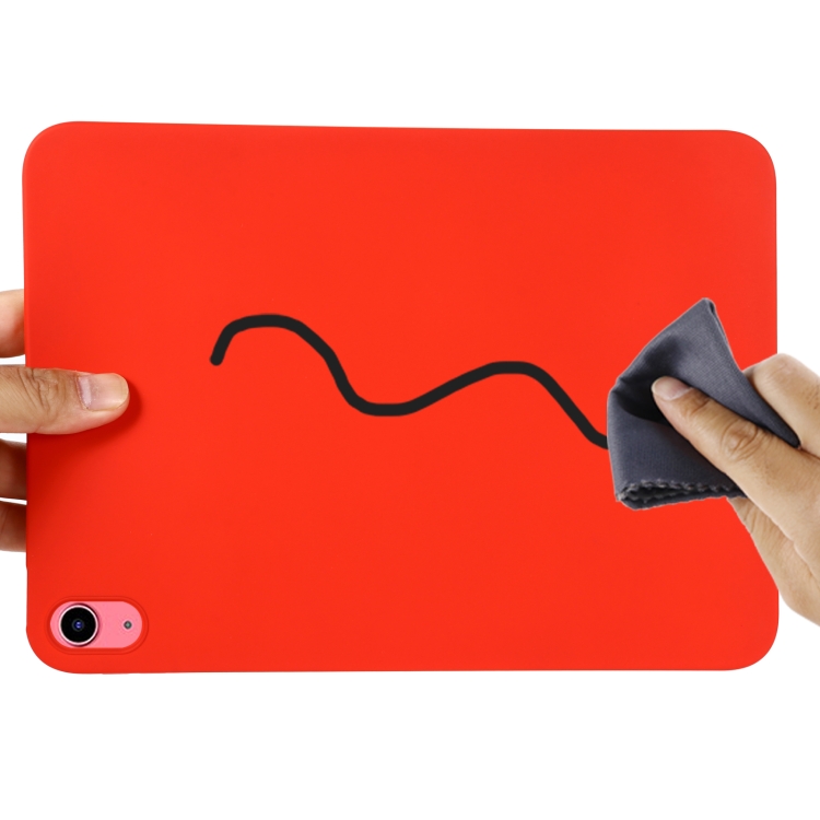 For iPad 10th Gen 10.9 2022 Solid Color Liquid Silicone Dropproof Full Coverage Tablet Case(Red) For iPad 10th Gen 10.9 2022 Solid Color Liquid Silicone Dropproof Full Coverage Tablet Case(Red)