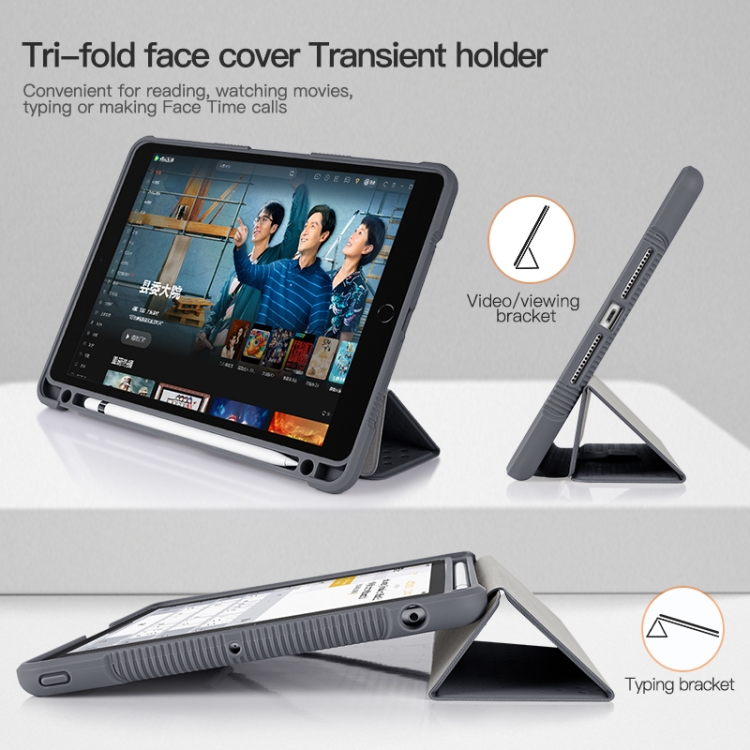 3-fold TPU Acrylic PC Smart Leather Tablet Case For iPad Pro 11 2018 / 2020 / 2021 / Air 10.9 2020 / Air 10.9 2022 (Black) 3-fold TPU Acrylic PC Smart Leather Tablet Case For iPad Pro 11 2018 / 2020 / 2021 / Air 10.9 2020 / Air 10.9 2022 (Black)