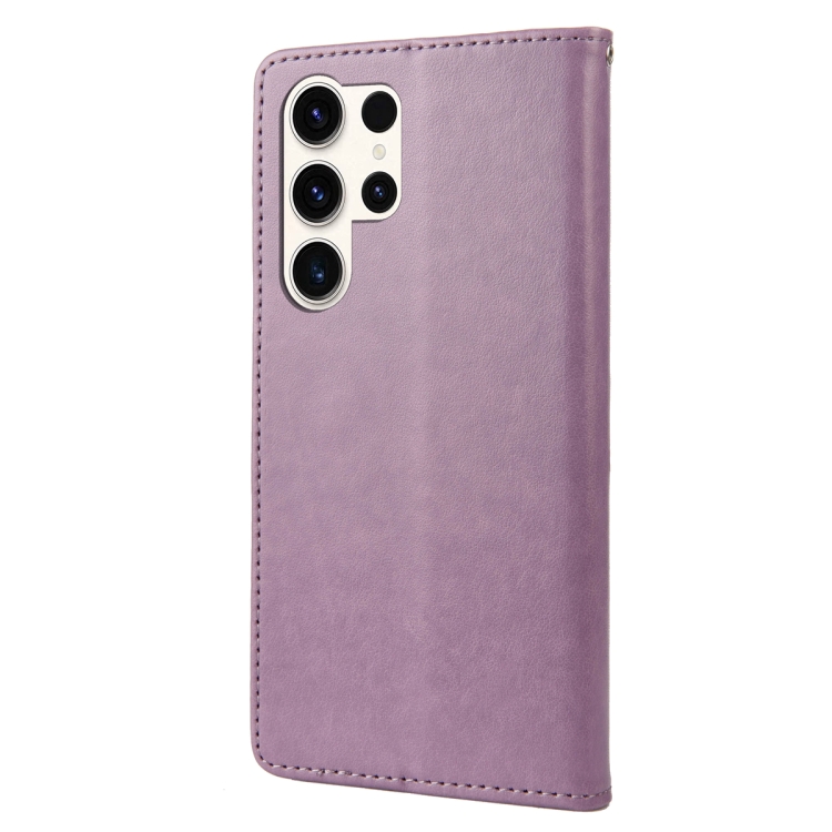 For Samsung Galaxy S23 Ultra 5G Butterfly Flower Pattern Flip Leather Phone Case(Light Purple) For Samsung Galaxy S23 Ultra 5G Butterfly Flower Pattern Flip Leather Phone Case(Light Purple)