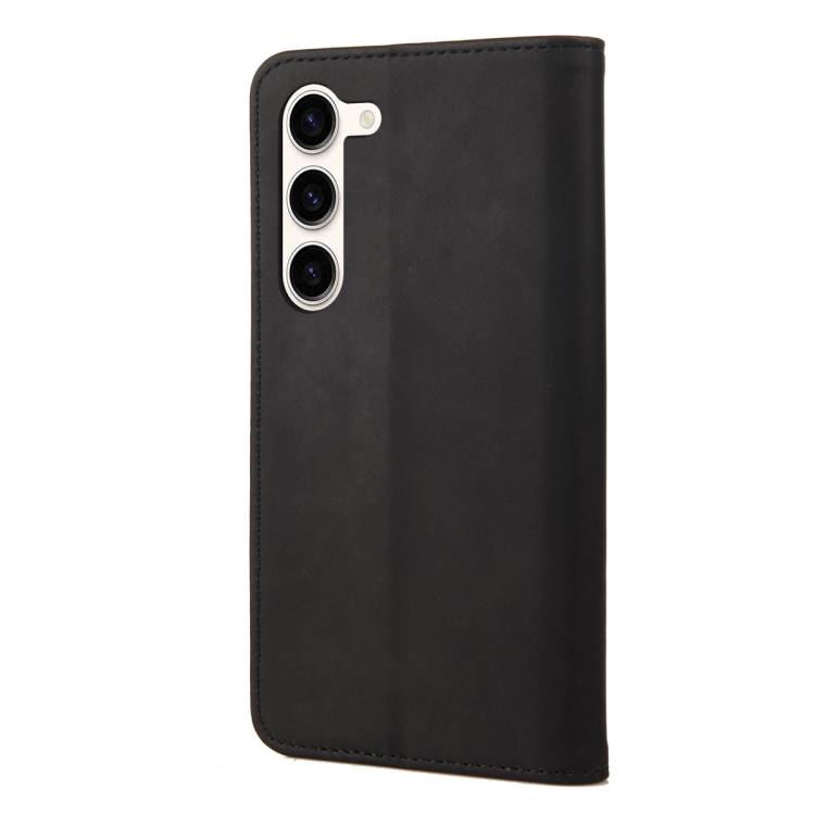 For Samsung Galaxy S23+ 5G Skin Feel Splicing Leather Phone Case(Black) For Samsung Galaxy S23+ 5G Skin Feel Splicing Leather Phone Case(Black)