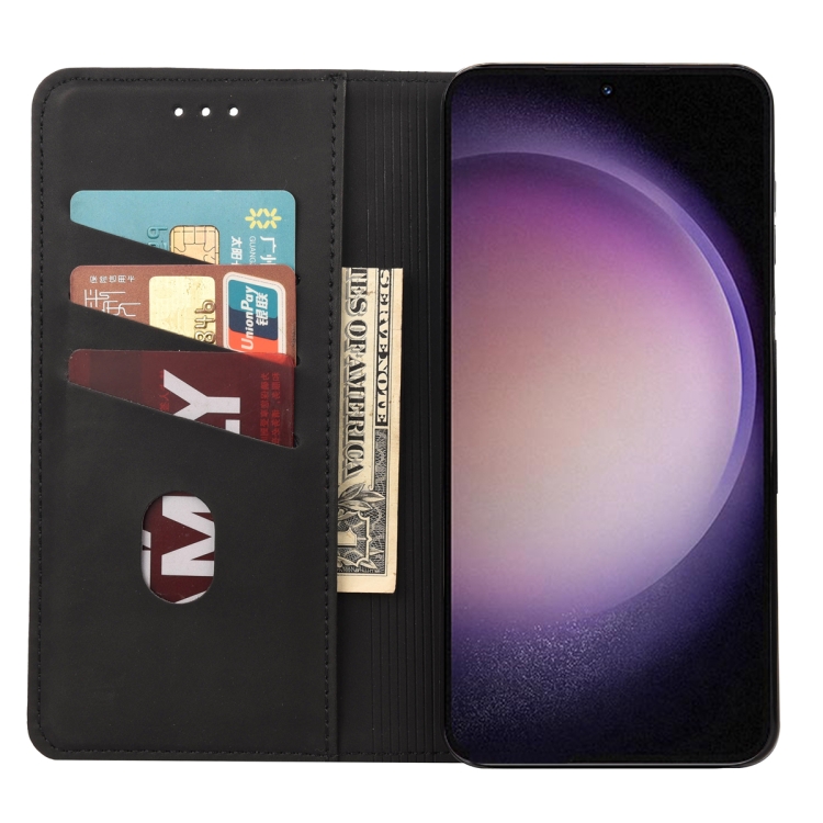 For Samsung Galaxy S23+ 5G Skin Feel Splicing Leather Phone Case(Black) For Samsung Galaxy S23+ 5G Skin Feel Splicing Leather Phone Case(Black)