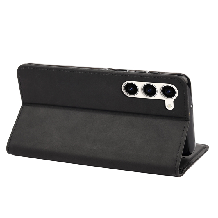 For Samsung Galaxy S23+ 5G Skin Feel Splicing Leather Phone Case(Black) For Samsung Galaxy S23+ 5G Skin Feel Splicing Leather Phone Case(Black)