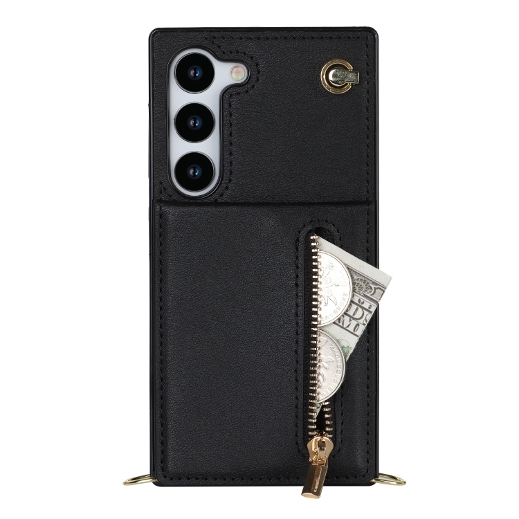 For Samsung Galaxy S23+ 5G Cross-body Zipper Square TPU+PU Back Cover Case(Black) For Samsung Galaxy S23+ 5G Cross-body Zipper Square TPU+PU Back Cover Case(Black)