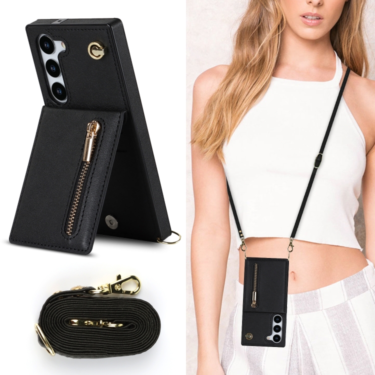 For Samsung Galaxy S23+ 5G Cross-body Zipper Square TPU+PU Back Cover Case(Black) For Samsung Galaxy S23+ 5G Cross-body Zipper Square TPU+PU Back Cover Case(Black)