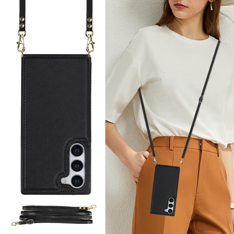 For Samsung Galaxy S23+ 5G Cross-body Square Double Buckle Flip Card Bag TPU+PU Case(Black) For Samsung Galaxy S23+ 5G Cross-body Square Double Buckle Flip Card Bag TPU+PU Case(Black)
