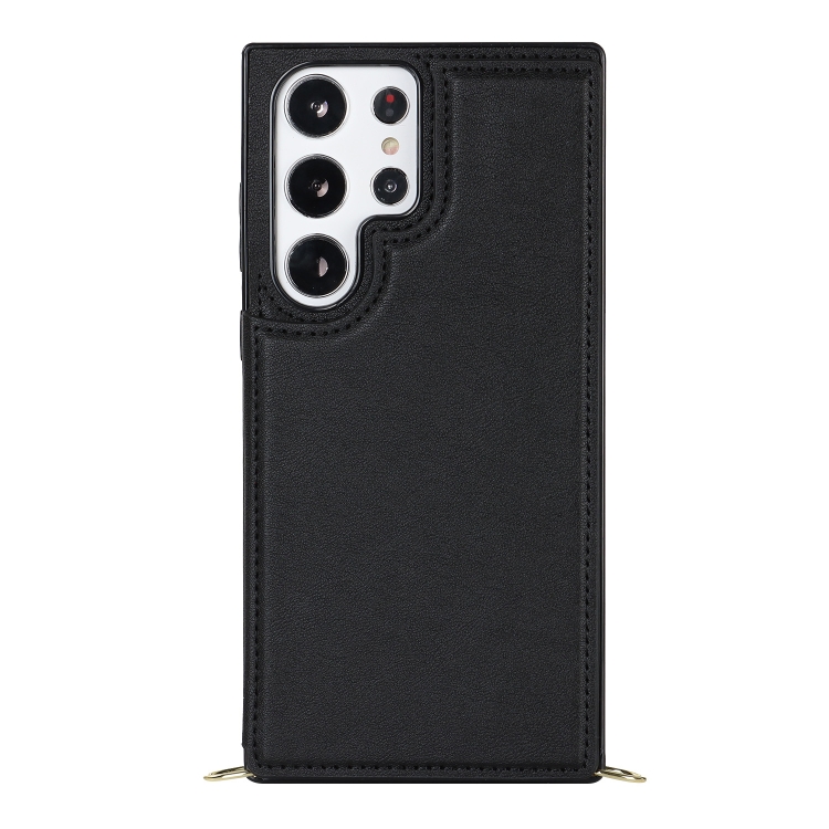 For Samsung Galaxy S23 Ultra 5G Cross-body Square Double Buckle Flip Card Bag TPU+PU Case(Black) For Samsung Galaxy S23 Ultra 5G Cross-body Square Double Buckle Flip Card Bag TPU+PU Case(Black)
