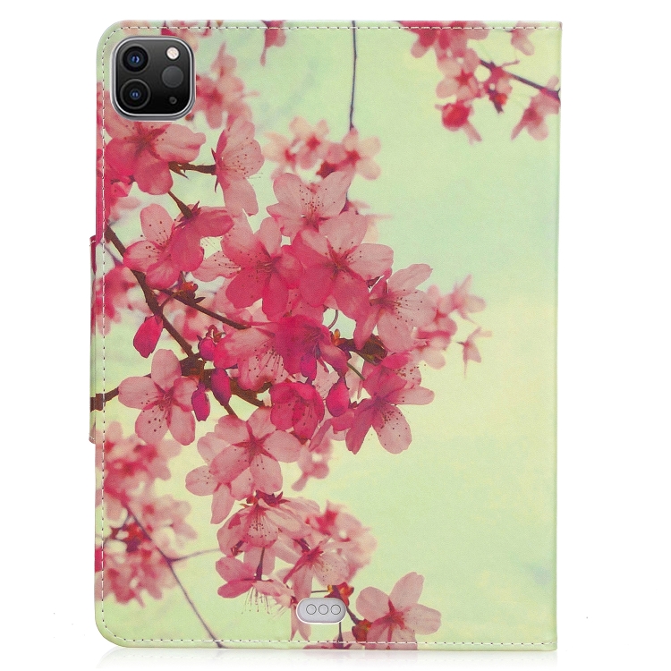 For iPad Pro 11 (2020) Colored Drawing Horizontal Flip PU Leather Tablet Case with Holder & Card Slots(Cherry Blossoms) For iPad Pro 11 (2020) Colored Drawing Horizontal Flip PU Leather Tablet Case with Holder & Card Slots(Cherry Blossoms)