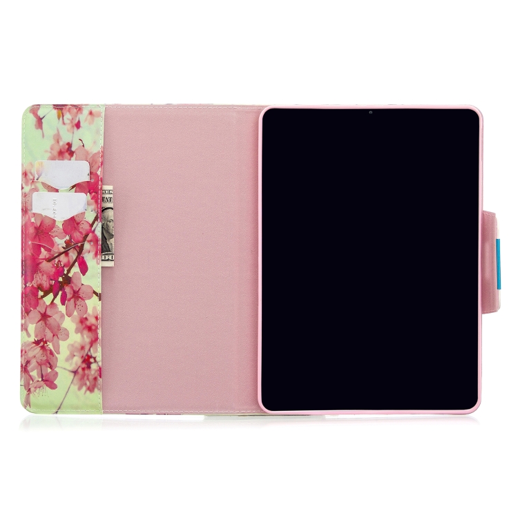 For iPad Pro 11 (2020) Colored Drawing Horizontal Flip PU Leather Tablet Case with Holder & Card Slots(Cherry Blossoms) For iPad Pro 11 (2020) Colored Drawing Horizontal Flip PU Leather Tablet Case with Holder & Card Slots(Cherry Blossoms)
