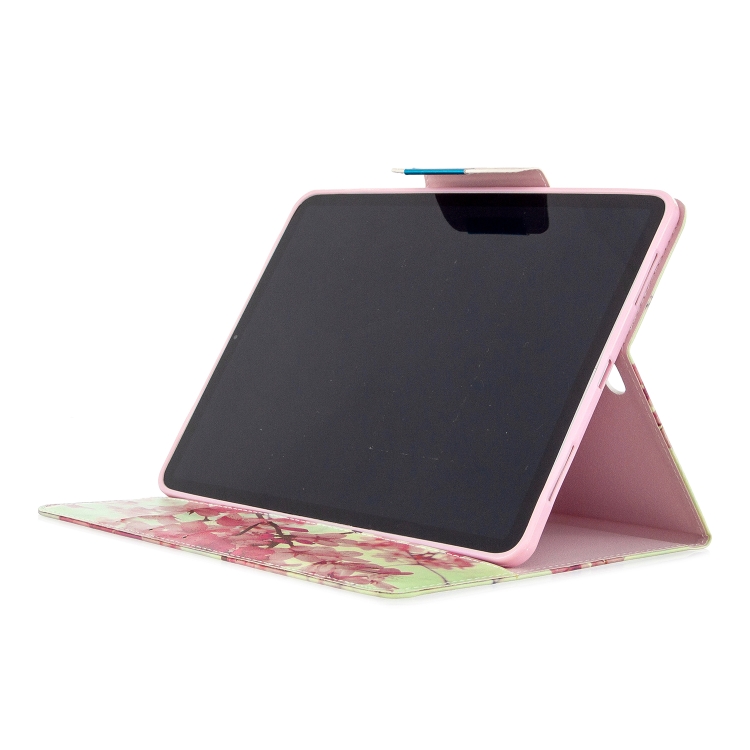 For iPad Pro 11 (2020) Colored Drawing Horizontal Flip PU Leather Tablet Case with Holder & Card Slots(Cherry Blossoms) For iPad Pro 11 (2020) Colored Drawing Horizontal Flip PU Leather Tablet Case with Holder & Card Slots(Cherry Blossoms)