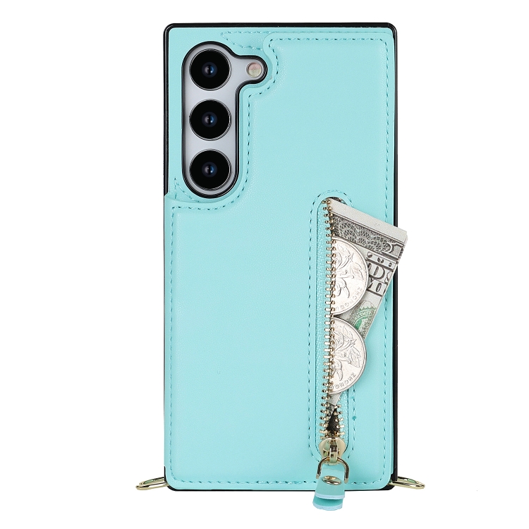 For Samsung Galaxy S23+ 5G Cross-body Zipper Square Phone Case(Green) For Samsung Galaxy S23+ 5G Cross-body Zipper Square Phone Case(Green)