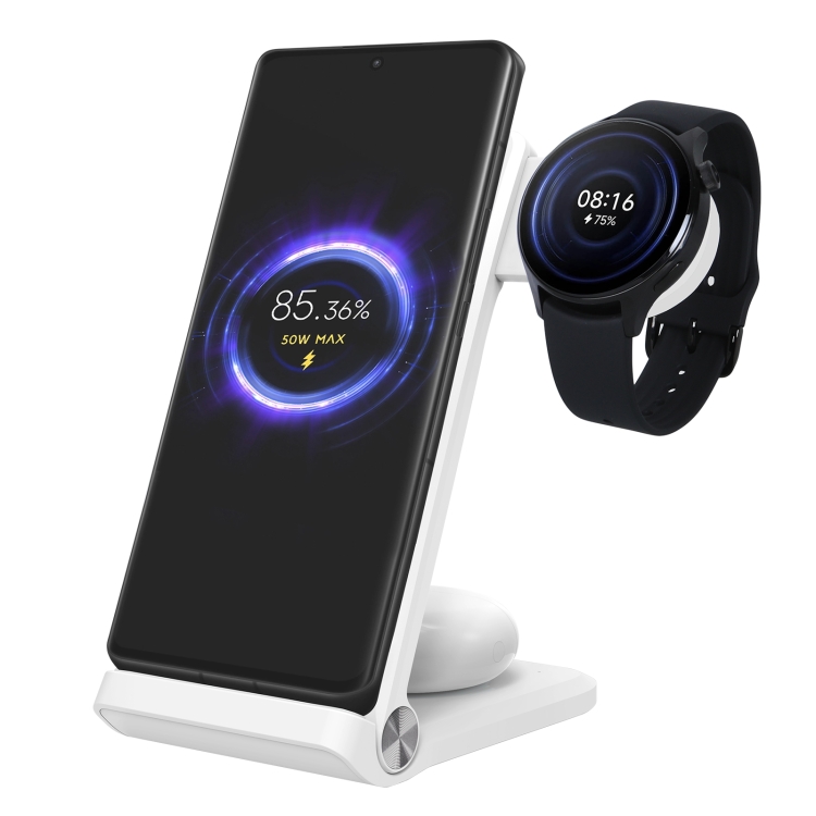 NILLKIN 3 in 1 Wireless Charger with Xiaomi S1 Pro Watch Charger, Plug Type:EU Plug(White) NILLKIN 3 in 1 Wireless Charger with Xiaomi S1 Pro Watch Charger, Plug Type:EU Plug(White)