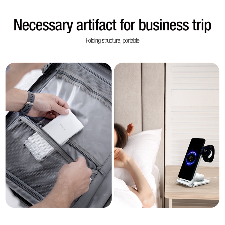 NILLKIN 3 in 1 Wireless Charger with Xiaomi S1 Pro Watch Charger, Plug Type:EU Plug(White) NILLKIN 3 in 1 Wireless Charger with Xiaomi S1 Pro Watch Charger, Plug Type:EU Plug(White)