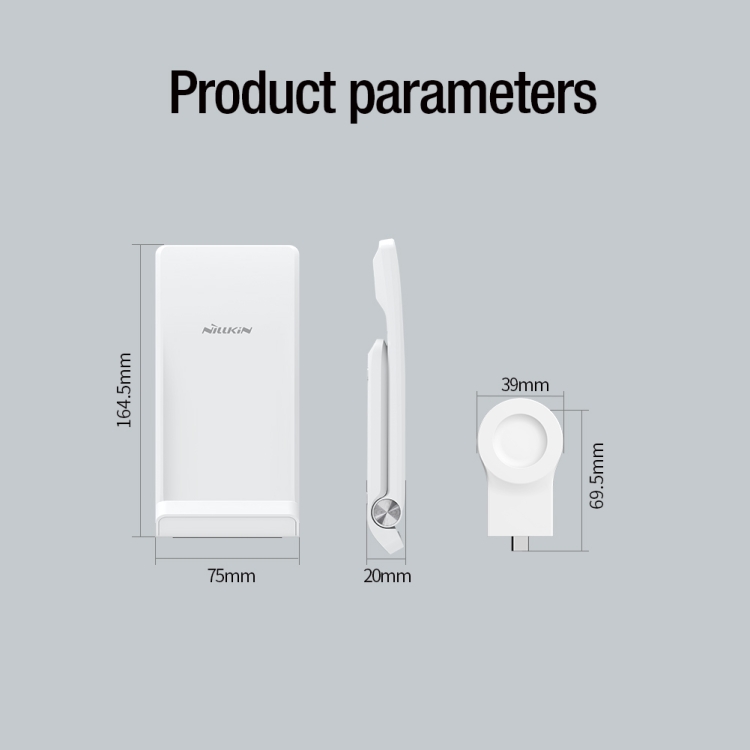 NILLKIN 3 in 1 Wireless Charger with Xiaomi S1 Pro Watch Charger, Plug Type:EU Plug(White) NILLKIN 3 in 1 Wireless Charger with Xiaomi S1 Pro Watch Charger, Plug Type:EU Plug(White)