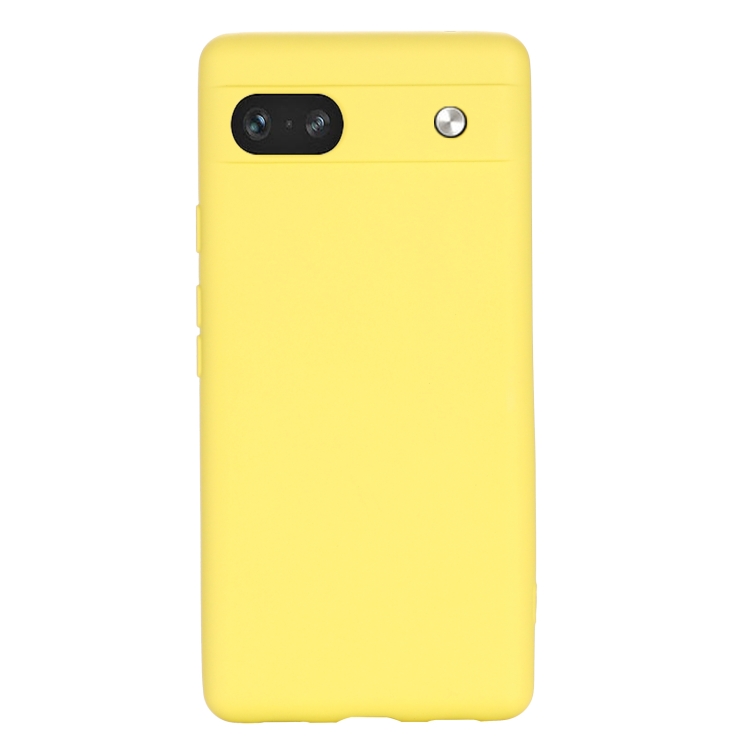 Para Google Pixel 7a Funda de teléfono a prueba de golpes de silicona  líquida de color puro (amarillo)