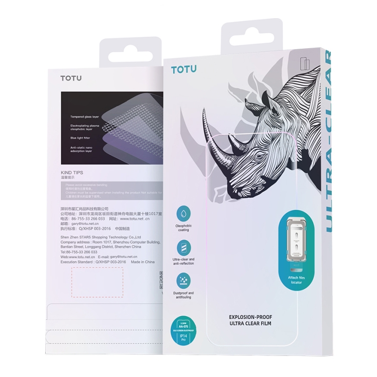 For iPhone 14 Pro TOTU AB-075 Ultra Clear Explosion-proof Full Screen Tempered Film with Dust Removal Chamber For iPhone 14 Pro TOTU AB-075 Ultra Clear Explosion-proof Full Screen Tempered Film with Dust Removal Chamber