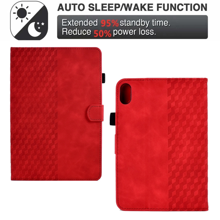 For iPad 10th Gen 10.9 2022 Rhombus Embossed Leather Smart Tablet Case(Red) For iPad 10th Gen 10.9 2022 Rhombus Embossed Leather Smart Tablet Case(Red)