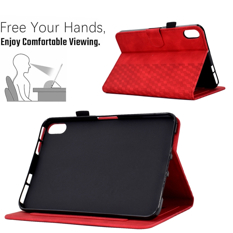 For iPad 10th Gen 10.9 2022 Rhombus Embossed Leather Smart Tablet Case(Red) For iPad 10th Gen 10.9 2022 Rhombus Embossed Leather Smart Tablet Case(Red)