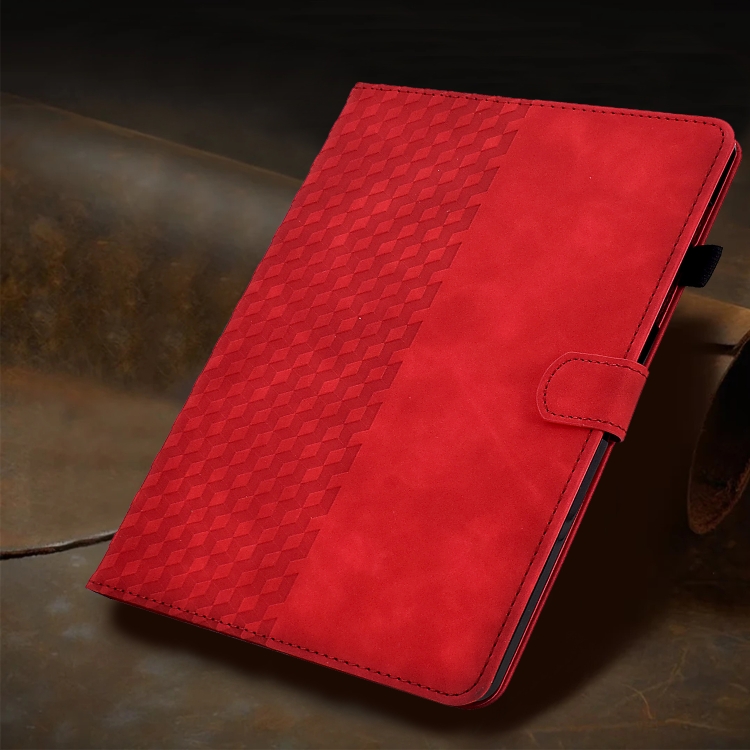 For iPad 10th Gen 10.9 2022 Rhombus Embossed Leather Smart Tablet Case(Red) For iPad 10th Gen 10.9 2022 Rhombus Embossed Leather Smart Tablet Case(Red)