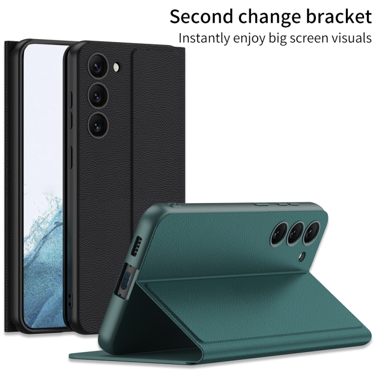 For Samsung Galaxy S23+ 5G GKK Magnetic Shockproof PU Phone Case(Green) For Samsung Galaxy S23+ 5G GKK Magnetic Shockproof PU Phone Case(Green)