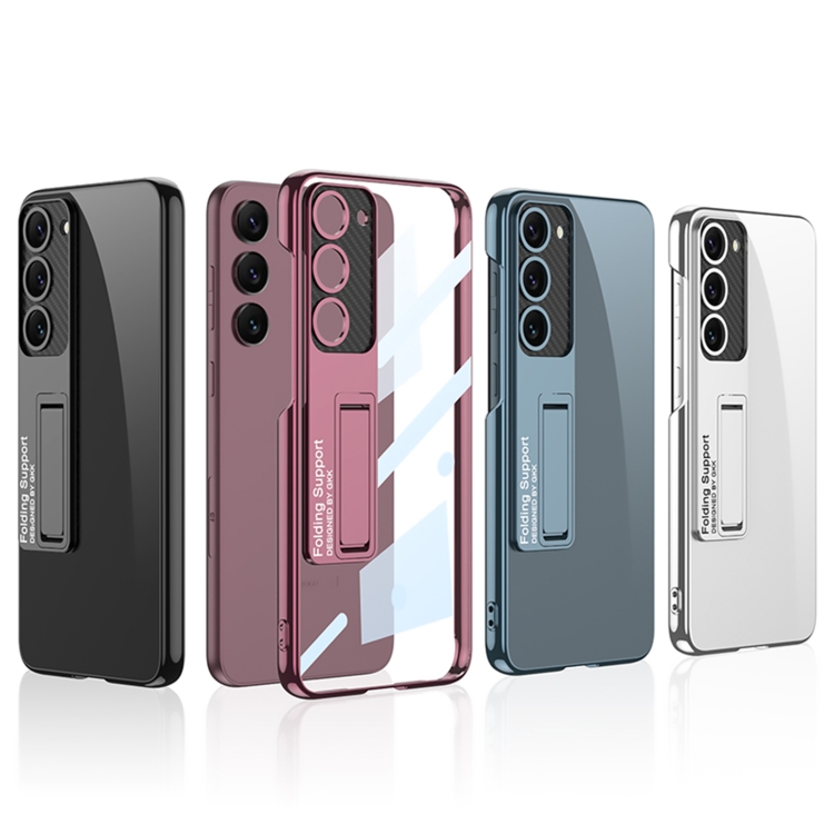 For Samsung Galaxy S23+ 5G GKK Electroplating Full Coverage Protective Phone Case with Holder(Red) For Samsung Galaxy S23+ 5G GKK Electroplating Full Coverage Protective Phone Case with Holder(Red)