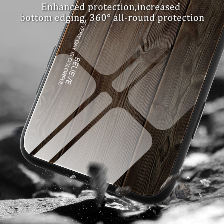 For Samsung Galaxy S23 Ultra 5G Wood Grain Glass Phone Case(Black) For Samsung Galaxy S23 Ultra 5G Wood Grain Glass Phone Case(Black)