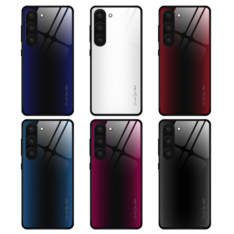 For Samsung Galaxy S23 5G Texture Gradient Glass TPU Phone Case(Red) For Samsung Galaxy S23 5G Texture Gradient Glass TPU Phone Case(Red)