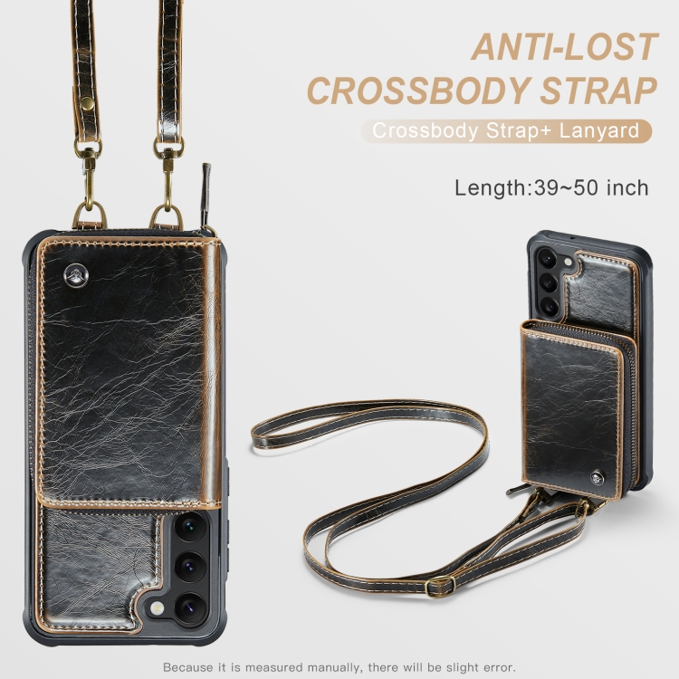 For Samsung Galaxy S23+ 5G JEEHOOD C22 Series Zipper Wallet Leather Phone Case with Dual Lanyard(Coffee) For Samsung Galaxy S23+ 5G JEEHOOD C22 Series Zipper Wallet Leather Phone Case with Dual Lanyard(Coffee)
