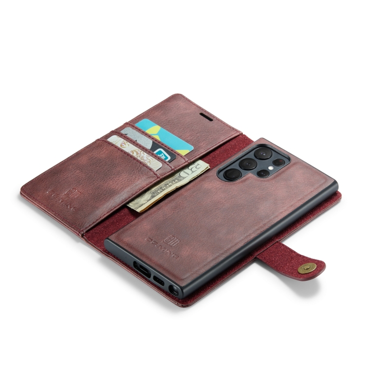 For Samsung Galaxy S23 Ultra 5G DG.MING Crazy Horse Texture Detachable Magnetic Leather Case(Red) For Samsung Galaxy S23 Ultra 5G DG.MING Crazy Horse Texture Detachable Magnetic Leather Case(Red)