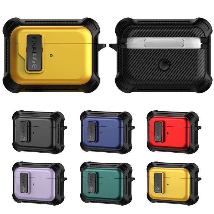 For AirPods Pro Signal Flag Wireless Earphones Case with Security Lock(Black) For AirPods Pro Signal Flag Wireless Earphones Case with Security Lock(Black)