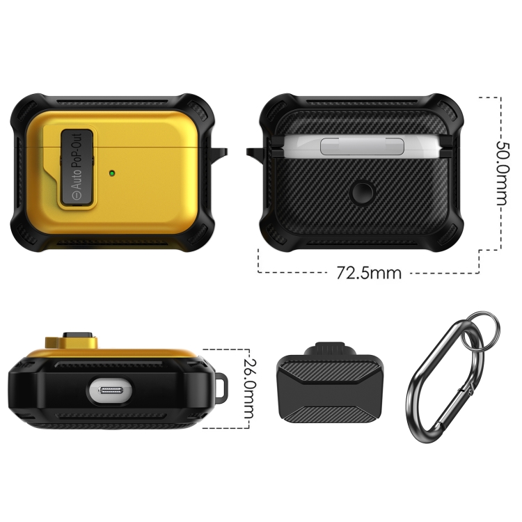 For AirPods Pro Signal Flag Wireless Earphones Case with Security Lock(Black) For AirPods Pro Signal Flag Wireless Earphones Case with Security Lock(Black)