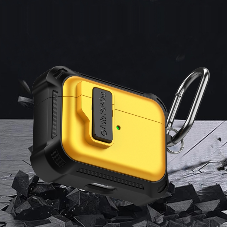 For AirPods Pro Signal Flag Wireless Earphones Case with Security Lock(Black) For AirPods Pro Signal Flag Wireless Earphones Case with Security Lock(Black)