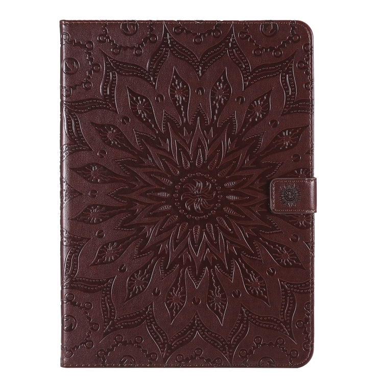 For iPad Pro 11 (2020) Pressed Printing Sunflower Pattern Horizontal Flip PU Leather Tablet Case with Holder & Card Slots & Wallet(Brown) For iPad Pro 11 (2020) Pressed Printing Sunflower Pattern Horizontal Flip PU Leather Tablet Case with Holder & Card Slots & Wallet(Brown)