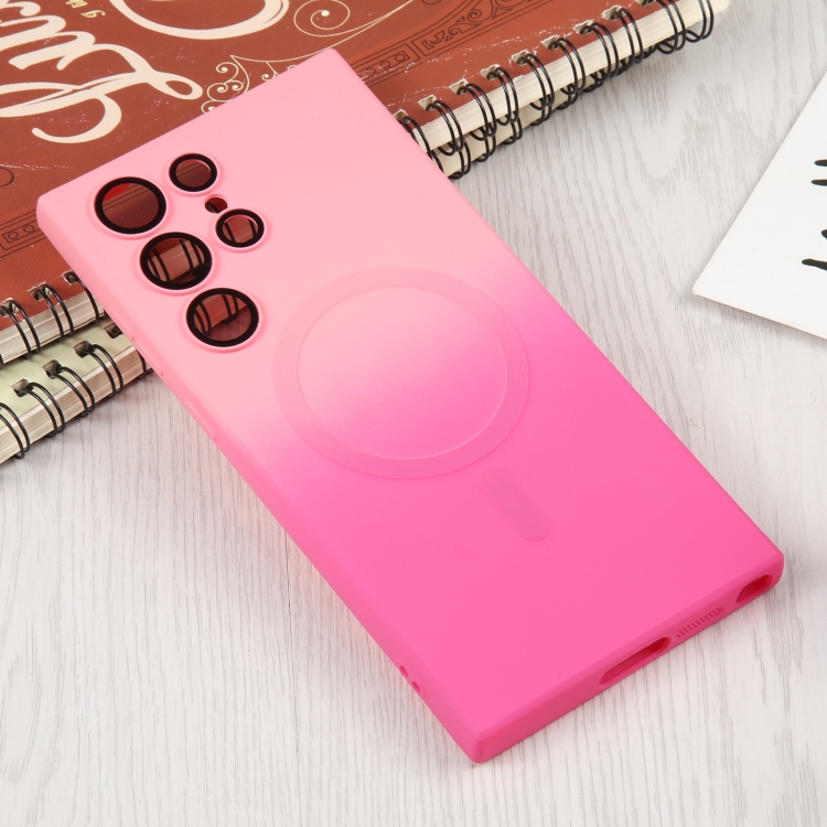 For Samsung Galaxy S23+ 5G Liquid TPU Silicone Gradient MagSafe Phone Case(Pink Red) For Samsung Galaxy S23+ 5G Liquid TPU Silicone Gradient MagSafe Phone Case(Pink Red)